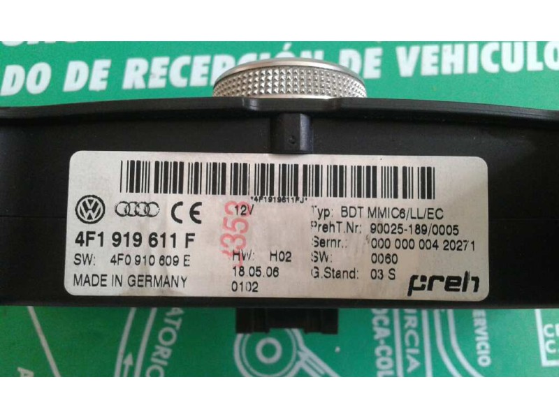 Recambio de sistema audio / radio cd para audi a6 berlina (4f2) 2.7 tdi referencia OEM IAM 4F1919611F 4F0910609E PREH