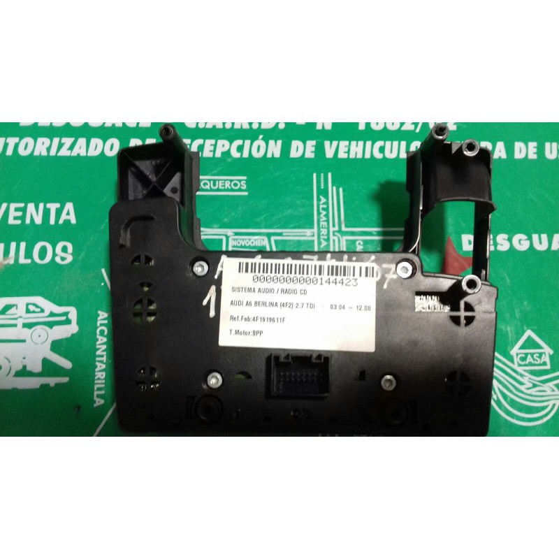 Recambio de sistema audio / radio cd para audi a6 berlina (4f2) 2.7 tdi referencia OEM IAM 4F1919611F 4F0910609E PREH
