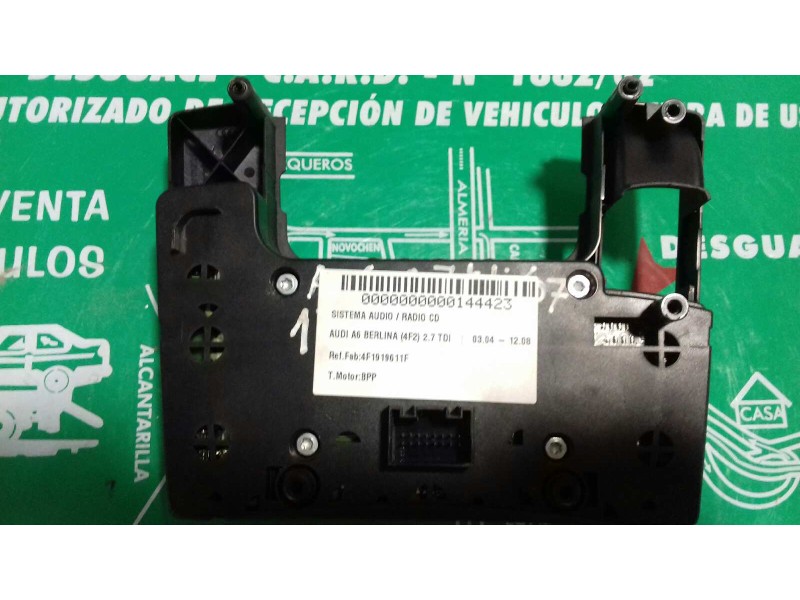 Recambio de sistema audio / radio cd para audi a6 berlina (4f2) 2.7 tdi referencia OEM IAM 4F1919611F 4F0910609E PREH