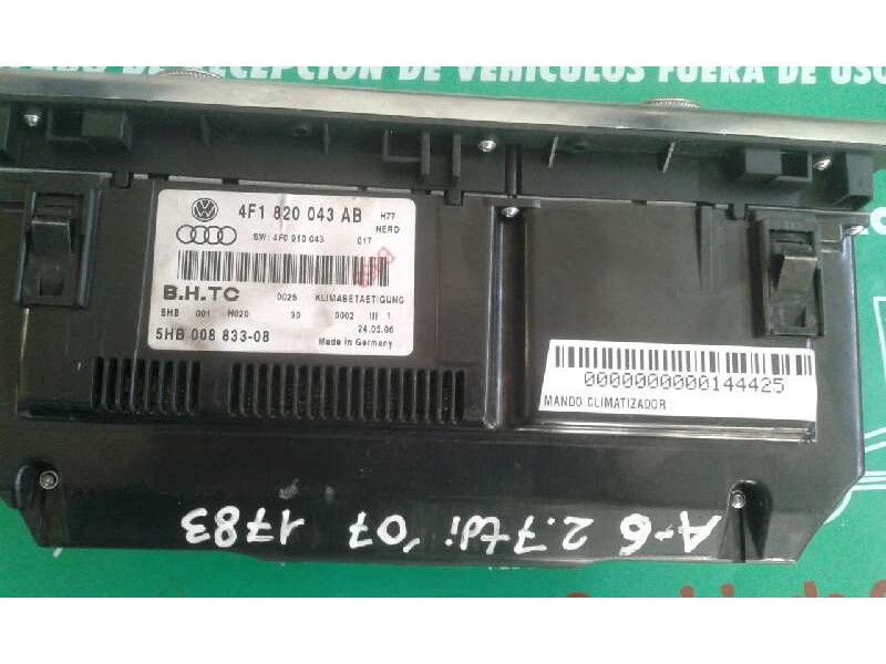 Recambio de mando climatizador para audi a6 berlina (4f2) 2.7 tdi referencia OEM IAM 4F1820043AB 4F0910043 BHTC