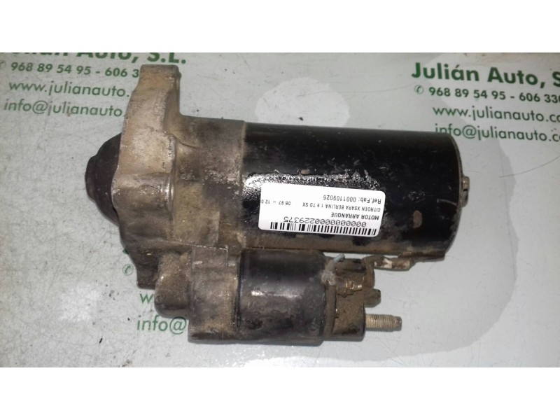 Recambio de motor arranque para citroen xsara berlina 1.9 td sx referencia OEM IAM 0001109026  BOSCH