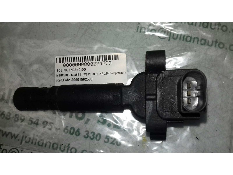 Recambio de bobina encendido para mercedes-benz clase c (w203) berlina 230 compressor (203.040) referencia OEM IAM A0001502580 0