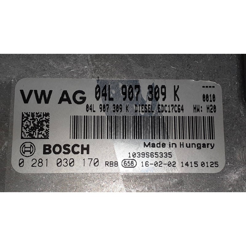 Recambio de centralita motor uce para volkswagen caddy ka/kb (2c) berliner ring referencia OEM IAM 04L907309K 0281030170 KIT - B