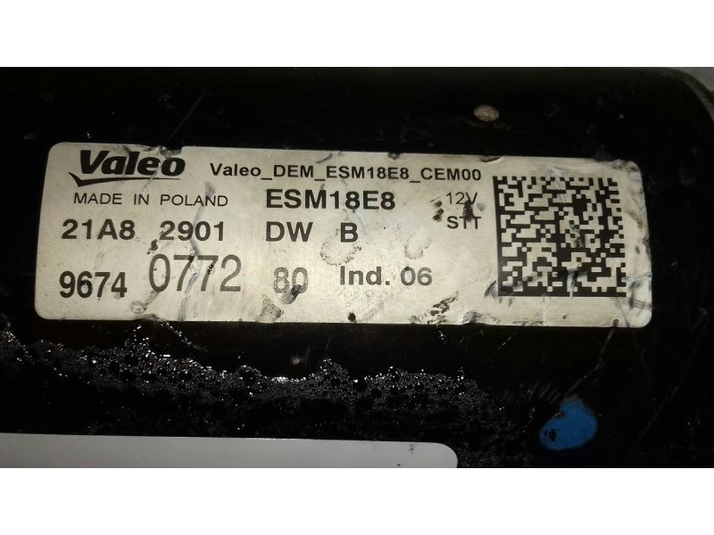 Recambio de motor arranque para citroen c3 pure tech referencia OEM IAM 9674077280 ESM18E8 VALEO