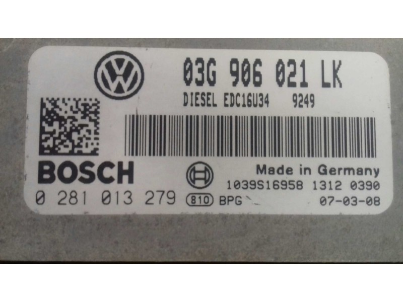 Recambio de centralita motor uce para seat leon (1p1) reference referencia OEM IAM 03G906021LK 0281013279 KIT - BOSCH