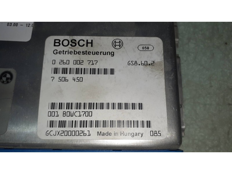 Recambio de centralita cambio automatico para bmw serie 7 (e38) 730d automático referencia OEM IAM 0260002717 7506450 BOSCH