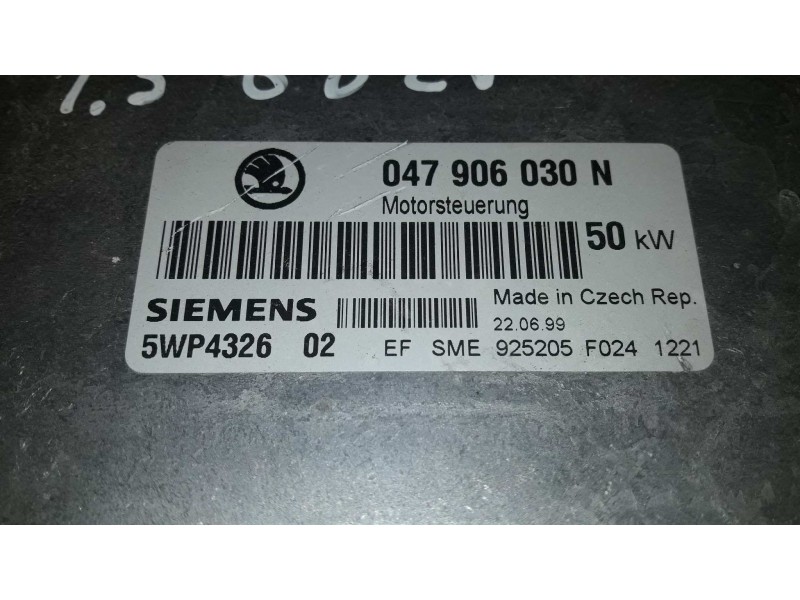 Recambio de centralita motor uce para skoda felicia berlina ( 791) glx referencia OEM IAM 047906030N 5WP432602 SIEMENS