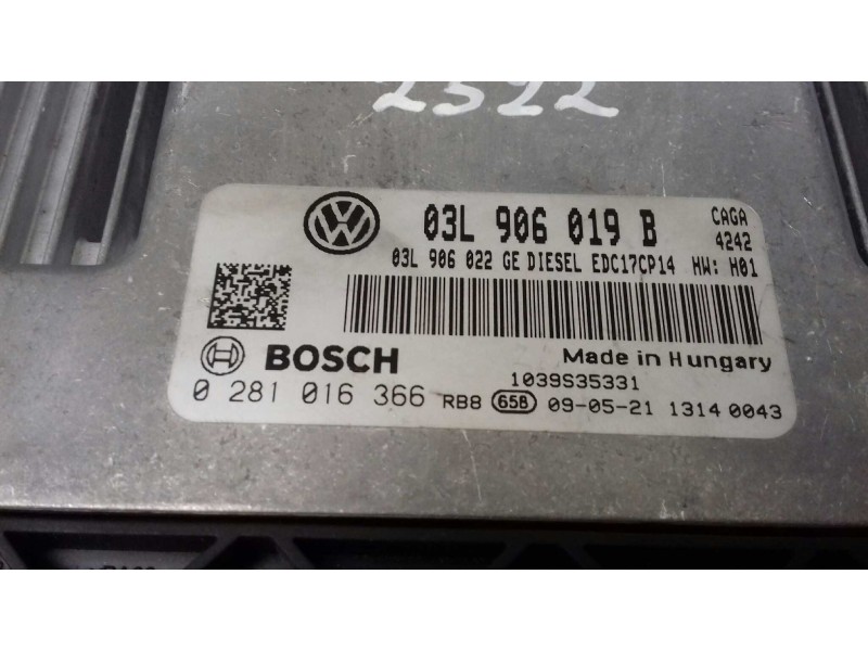 Recambio de centralita motor uce para seat exeo berlina (3r2) style referencia OEM IAM 03L906019B 0281016366 KIT - BOSCH