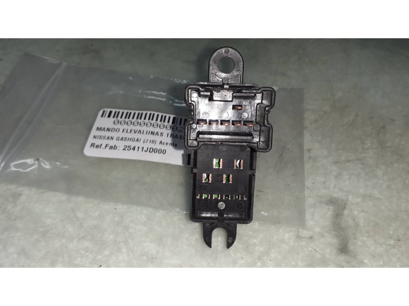 Recambio de mando elevalunas trasero derecho para nissan qashqai (j10) acenta referencia OEM IAM 25411JD000  CONECTOR 6 PINES