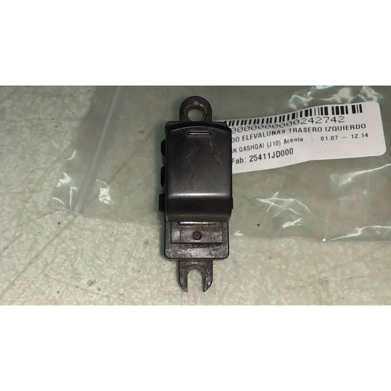 Recambio de mando elevalunas trasero izquierdo para nissan qashqai (j10) acenta referencia OEM IAM 25411JD000  CONECTOR 6 PINES