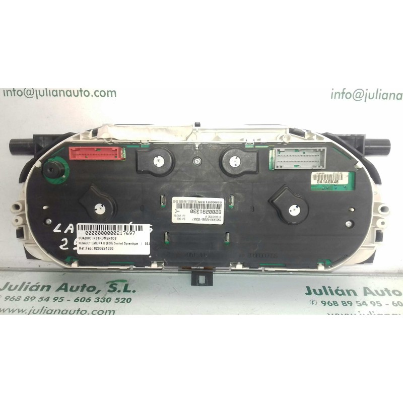 Recambio de cuadro instrumentos para renault laguna ii (bg0) confort dynamique referencia OEM IAM 8200291330 503000960307 JAEGER