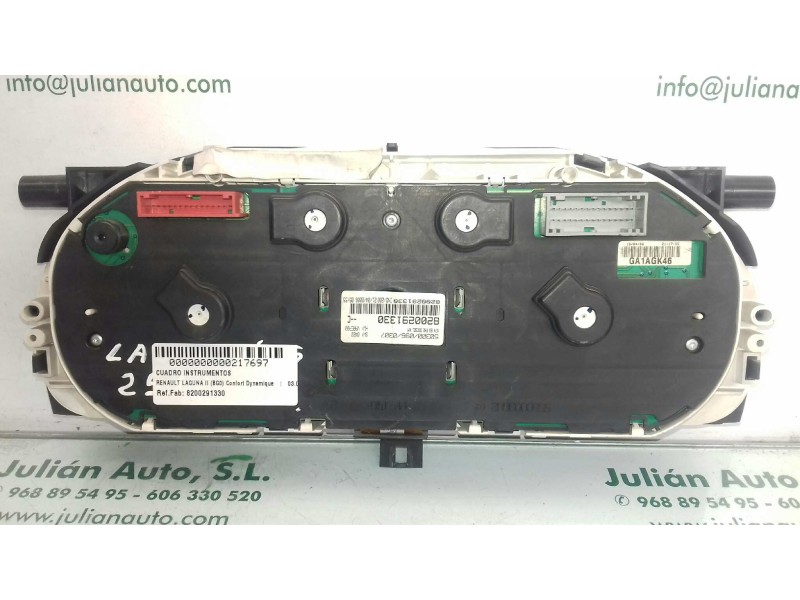 Recambio de cuadro instrumentos para renault laguna ii (bg0) confort dynamique referencia OEM IAM 8200291330 503000960307 JAEGER