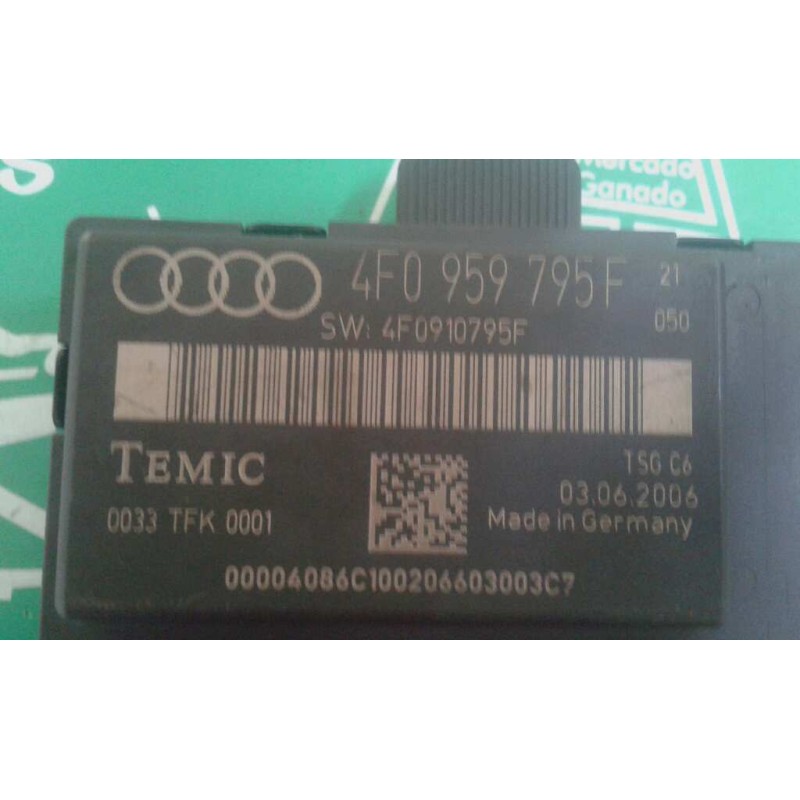 Recambio de modulo confort para audi a6 berlina (4f2) 3.0 tdi quattro (171kw) referencia OEM IAM 4F0959795F TRAS-IZQ TEMIC