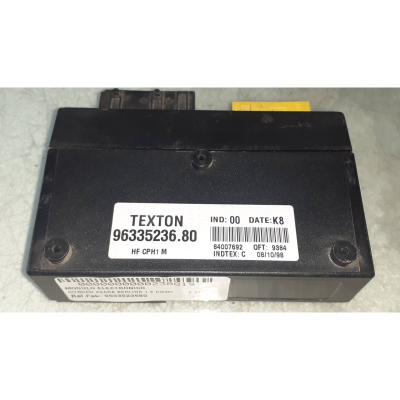 Recambio de modulo electronico para citroen xsara berlina 1.9 diesel referencia OEM IAM 9633523680 84007692 TEXTON