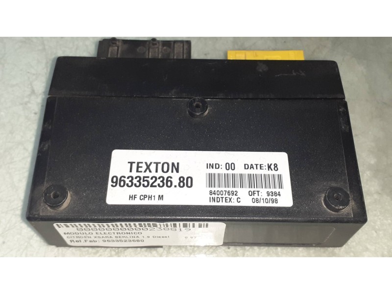 Recambio de modulo electronico para citroen xsara berlina 1.9 diesel referencia OEM IAM 9633523680 84007692 TEXTON