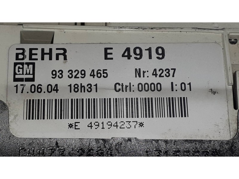 Recambio de mando calefaccion / aire acondicionado para opel meriva blue line referencia OEM IAM 93329465  BEHR