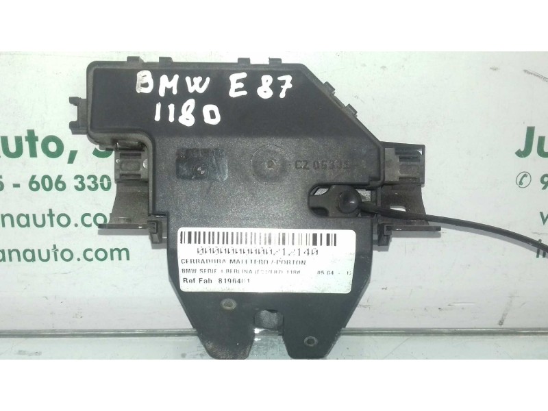 Recambio de cerradura maletero / porton para bmw serie 1 berlina (e81/e87) 118d referencia OEM IAM 8196401  
