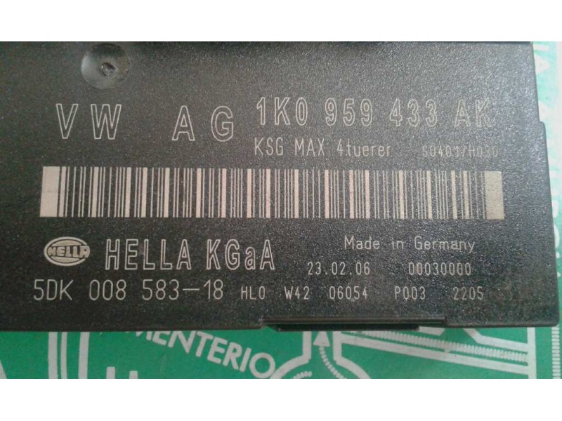 Recambio de modulo confort para seat toledo (5p2) exclusive referencia OEM IAM 1K0959433AK  HELLA