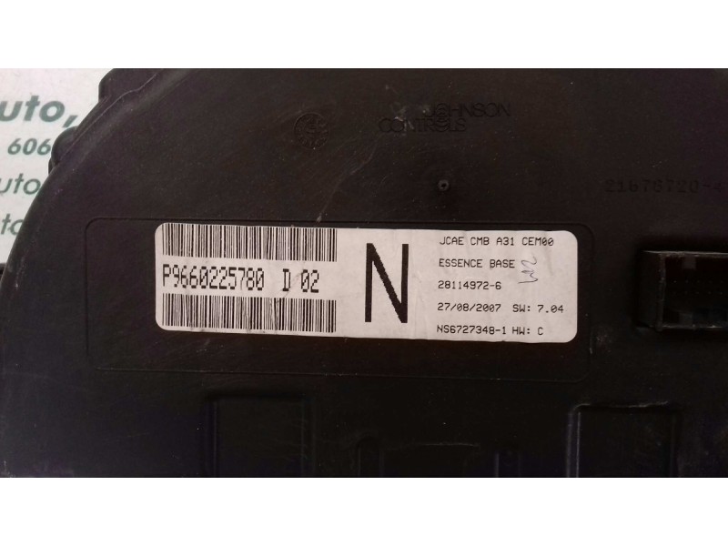 Recambio de cuadro instrumentos para citroen c3 1.1 audace referencia OEM IAM 9660225780 NS67273481 