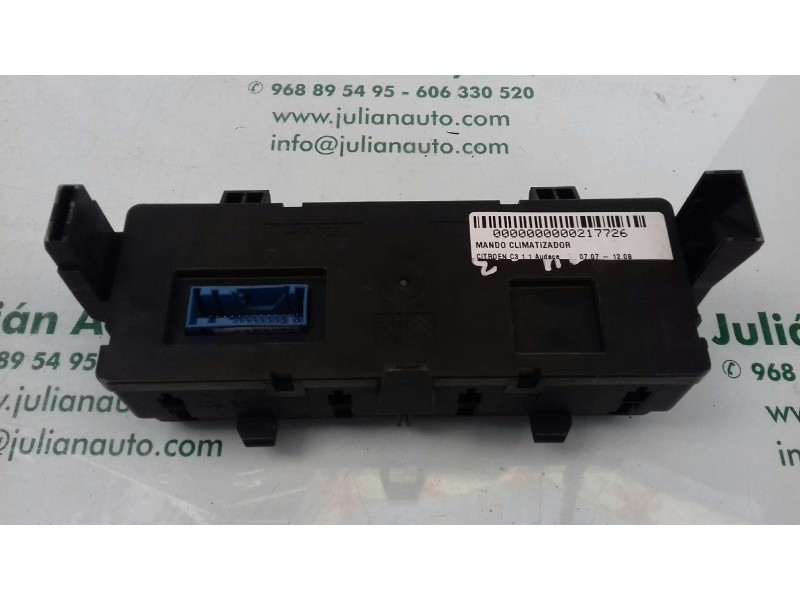 Recambio de mando climatizador para citroen c3 1.1 audace referencia OEM IAM 96588239XT  VALEO