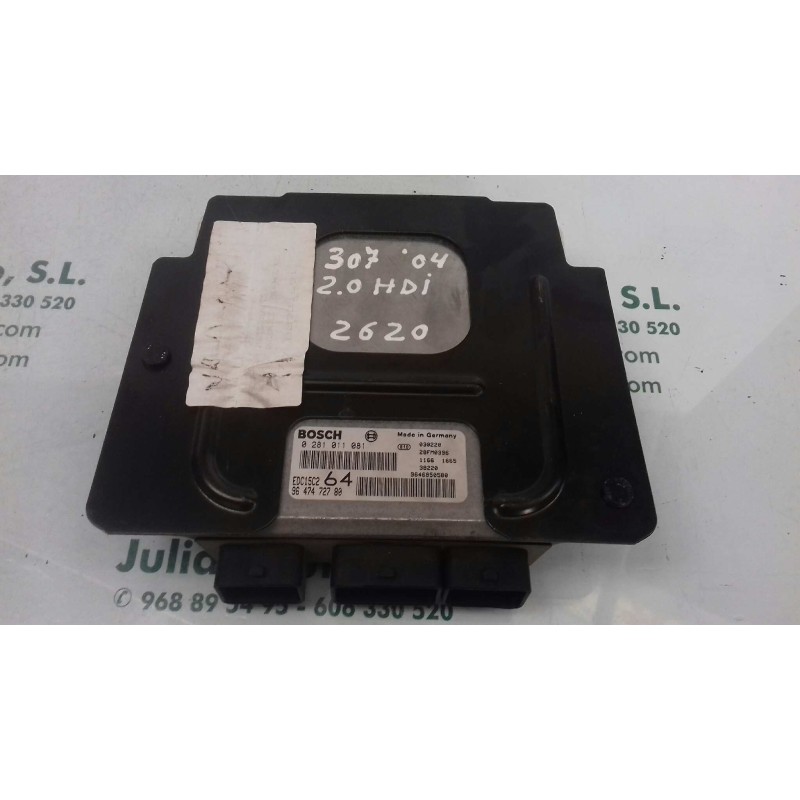 Recambio de centralita motor uce para peugeot 307 break / sw (s1) sw referencia OEM IAM 9647472780 0281011081 KIT - BOSCH
