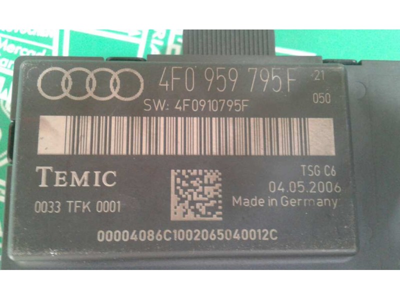 Recambio de modulo confort para audi a6 berlina (4f2) 2.7 tdi referencia OEM IAM 4F0959795F TRAS-IZQ TEMIC