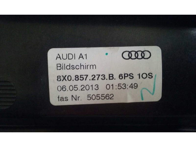 Recambio de pantalla multifuncion para audi a1 sportback (8xa) ambition referencia OEM IAM 8X0857273B  