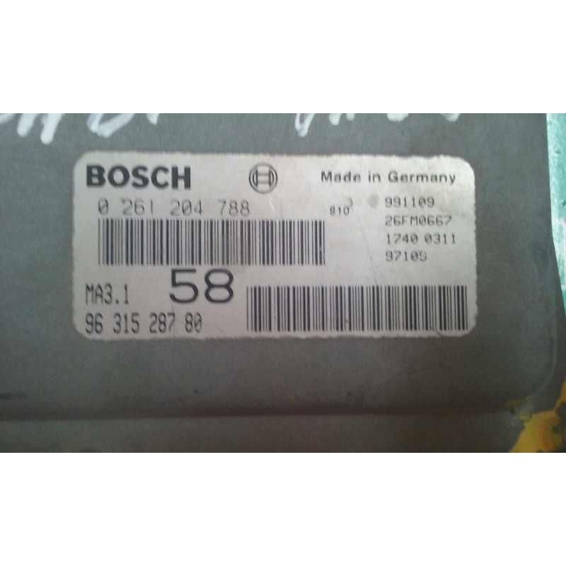 Recambio de centralita motor uce para citroen saxo 1.1 image referencia OEM IAM 9631528780 0261204788 BOSCH