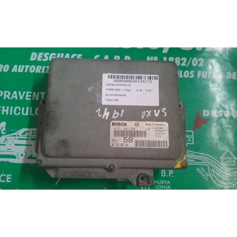 Recambio de centralita motor uce para citroen saxo 1.1 image referencia OEM IAM 9631528780 0261204788 BOSCH