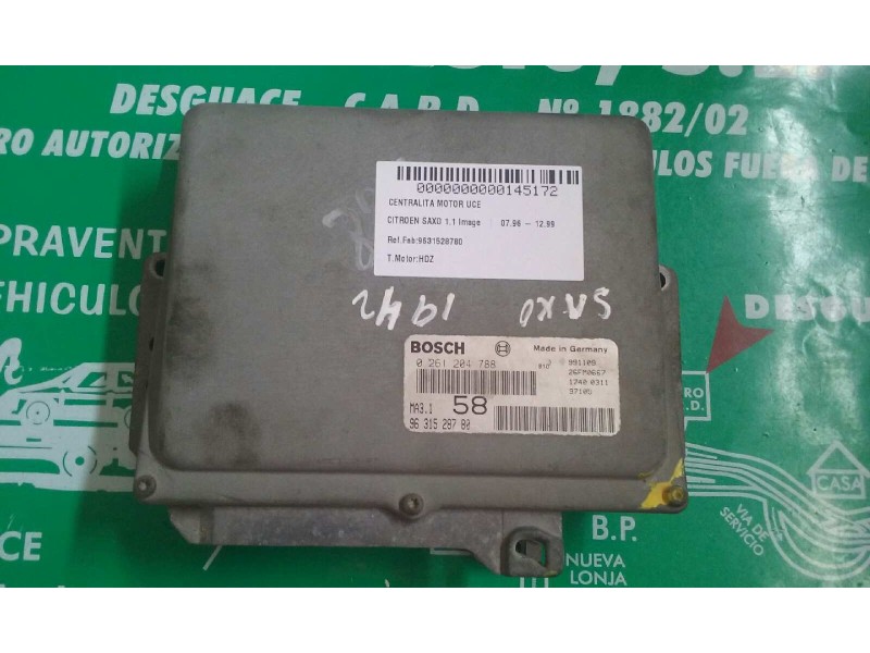 Recambio de centralita motor uce para citroen saxo 1.1 image referencia OEM IAM 9631528780 0261204788 BOSCH