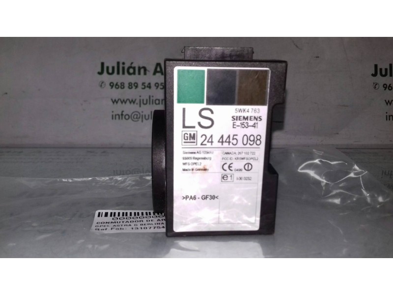 Recambio de conmutador de arranque para opel astra g berlina edition referencia OEM IAM 13107754 24445098 SIEMENS