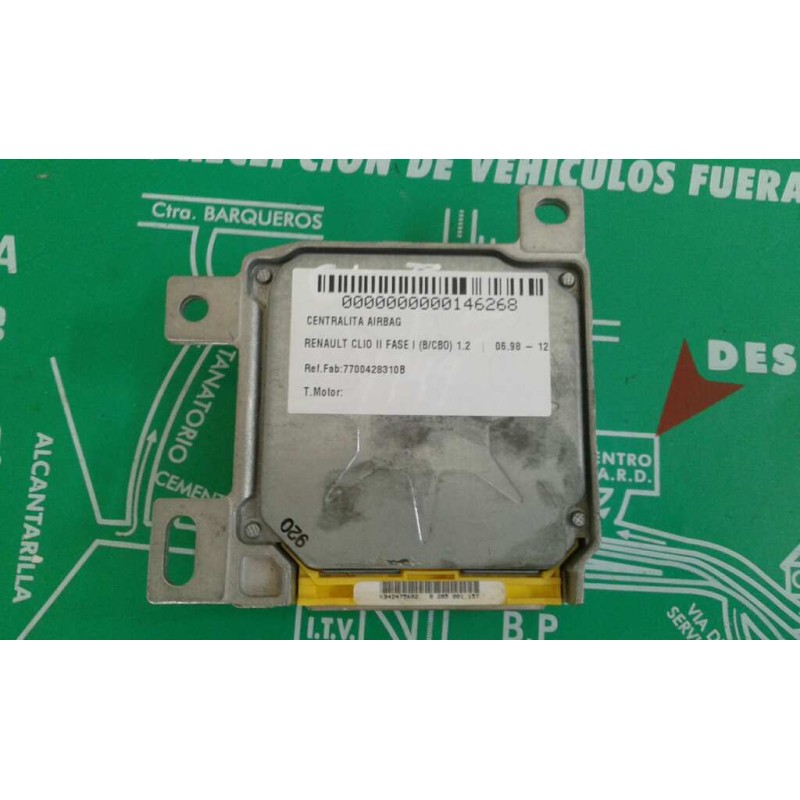 Recambio de centralita airbag para renault clio ii fase i (b/cbo) 1.2 referencia OEM IAM 7700428310B 0285001157 BOSCH