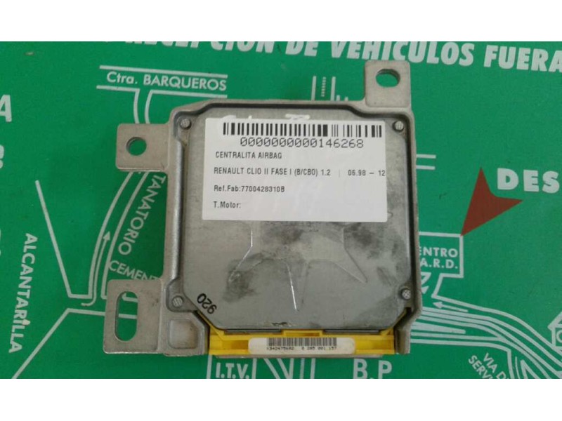 Recambio de centralita airbag para renault clio ii fase i (b/cbo) 1.2 referencia OEM IAM 7700428310B 0285001157 BOSCH