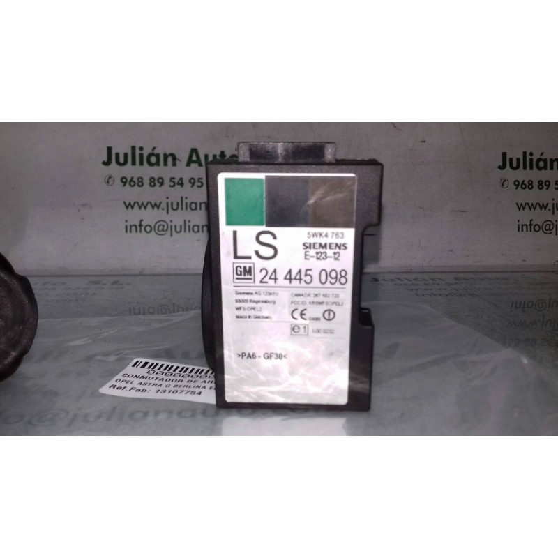 Recambio de conmutador de arranque para opel astra g berlina eco 4 referencia OEM IAM 13107754 24445098 SIEMENS