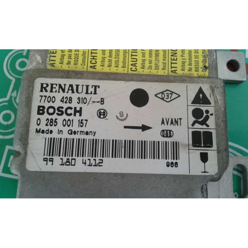 Recambio de centralita airbag para renault clio ii fase i (b/cbo) 1.2 referencia OEM IAM 7700428310B 0285001157 BOSCH