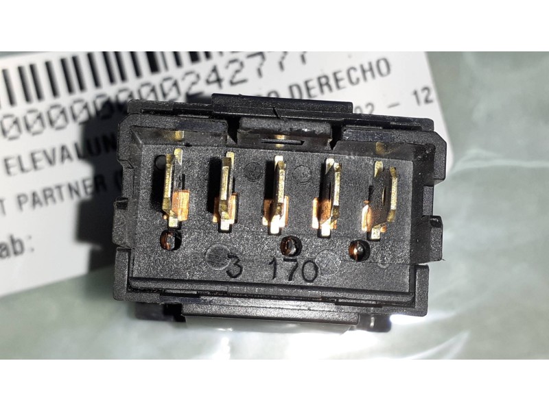 Recambio de mando elevalunas delantero derecho para peugeot partner (s2) combiespace referencia OEM IAM   CONECTOR 5 PINES