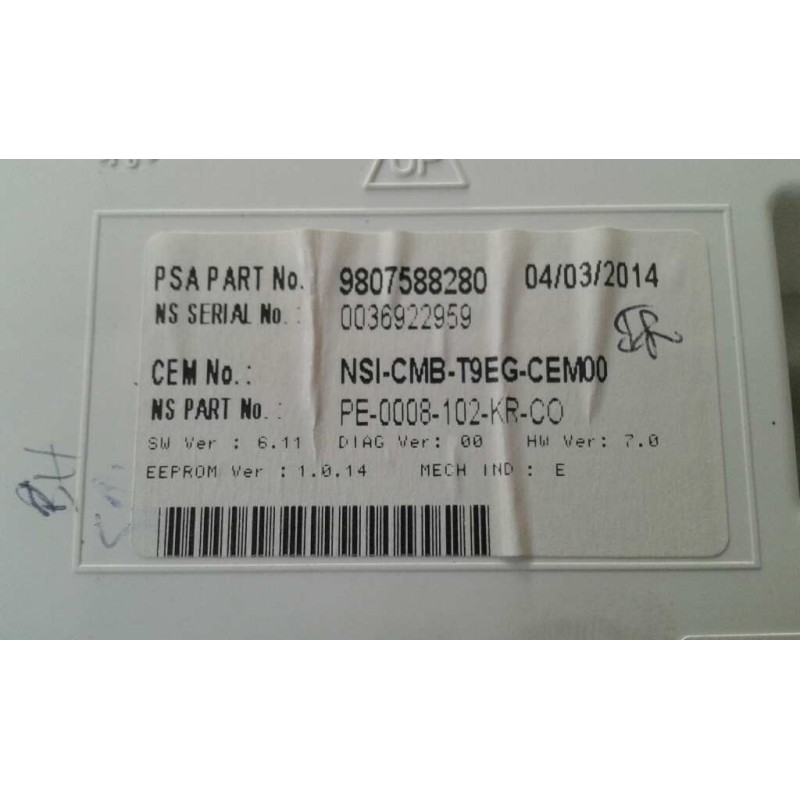 Recambio de cuadro instrumentos para peugeot 308 active referencia OEM IAM 9807588280 3692295900 