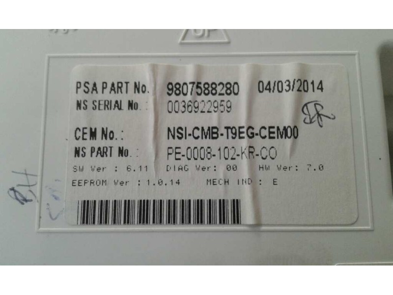 Recambio de cuadro instrumentos para peugeot 308 active referencia OEM IAM 9807588280 3692295900 