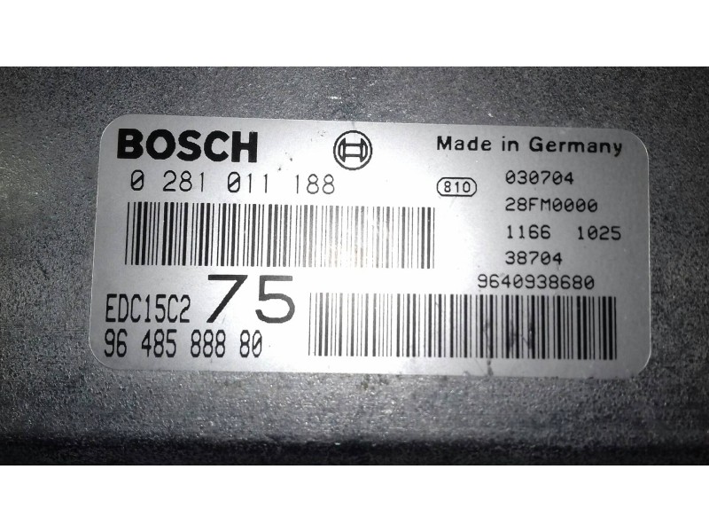 Recambio de centralita motor uce para peugeot 206 berlina xt referencia OEM IAM 0281011188 9650584680 KIT - BOSCH