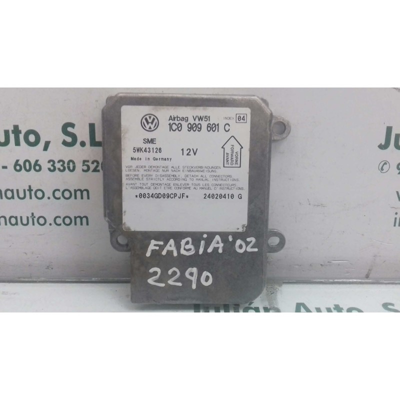 Recambio de centralita airbag para skoda fabia (6y2/6y3) attractive referencia OEM IAM 1C0909601C 5WK43126 