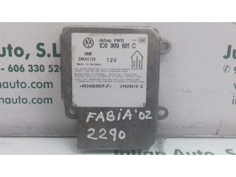 Recambio de centralita airbag para skoda fabia (6y2/6y3) attractive referencia OEM IAM 1C0909601C 5WK43126 
