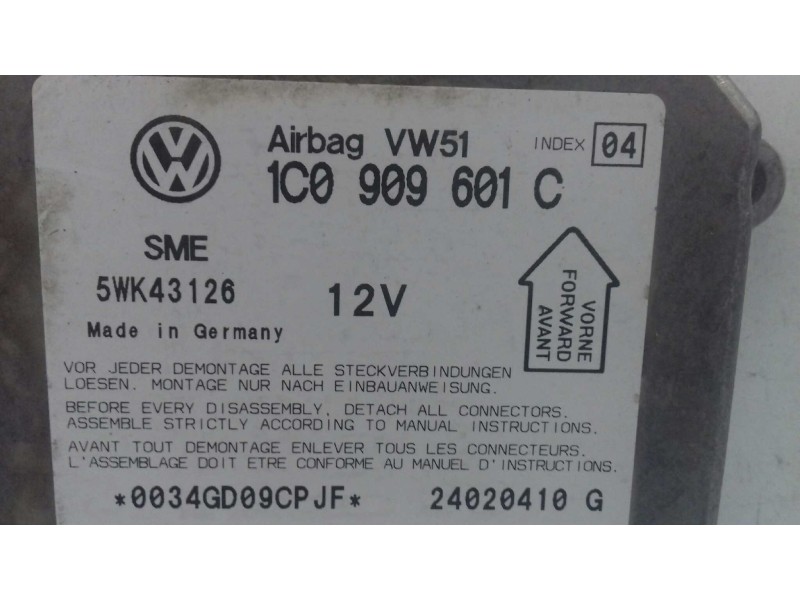 Recambio de centralita airbag para skoda fabia (6y2/6y3) attractive referencia OEM IAM 1C0909601C 5WK43126 