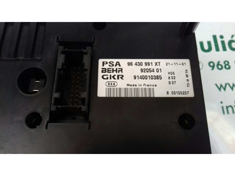 Recambio de mando climatizador para peugeot 307 (s1) xt referencia OEM IAM 96430991XT 9205401 9140010385