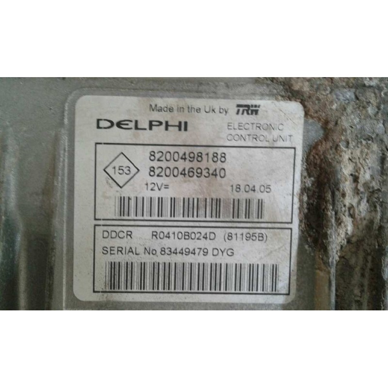 Recambio de centralita motor uce para renault scenic ii confort authentique referencia OEM IAM 8200498188 8200469340 KIT - DELPH