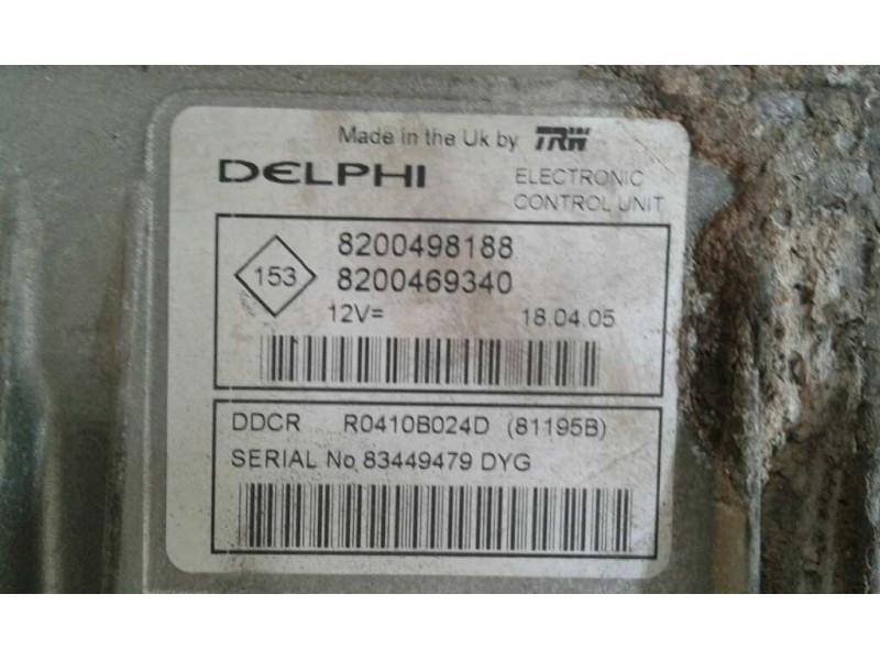 Recambio de centralita motor uce para renault scenic ii confort authentique referencia OEM IAM 8200498188 8200469340 KIT - DELPH