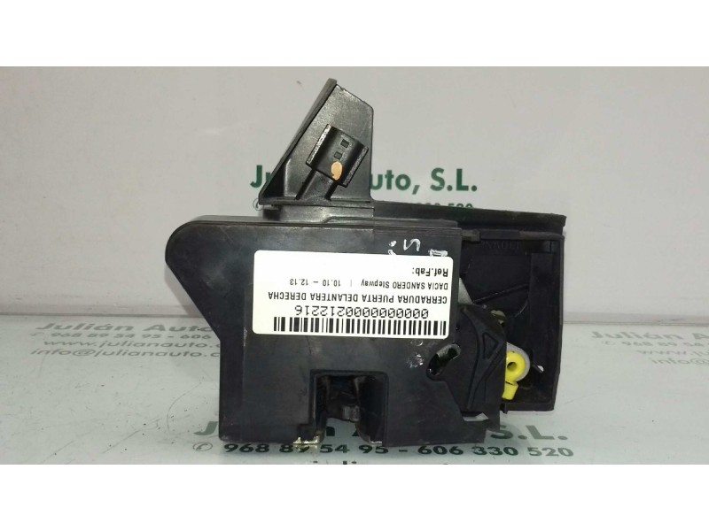 Recambio de cerradura puerta delantera derecha para dacia sandero stepway referencia OEM IAM   2 PINES