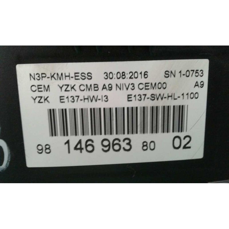 Recambio de cuadro instrumentos para peugeot 208 active referencia OEM IAM 9814696380 140398 