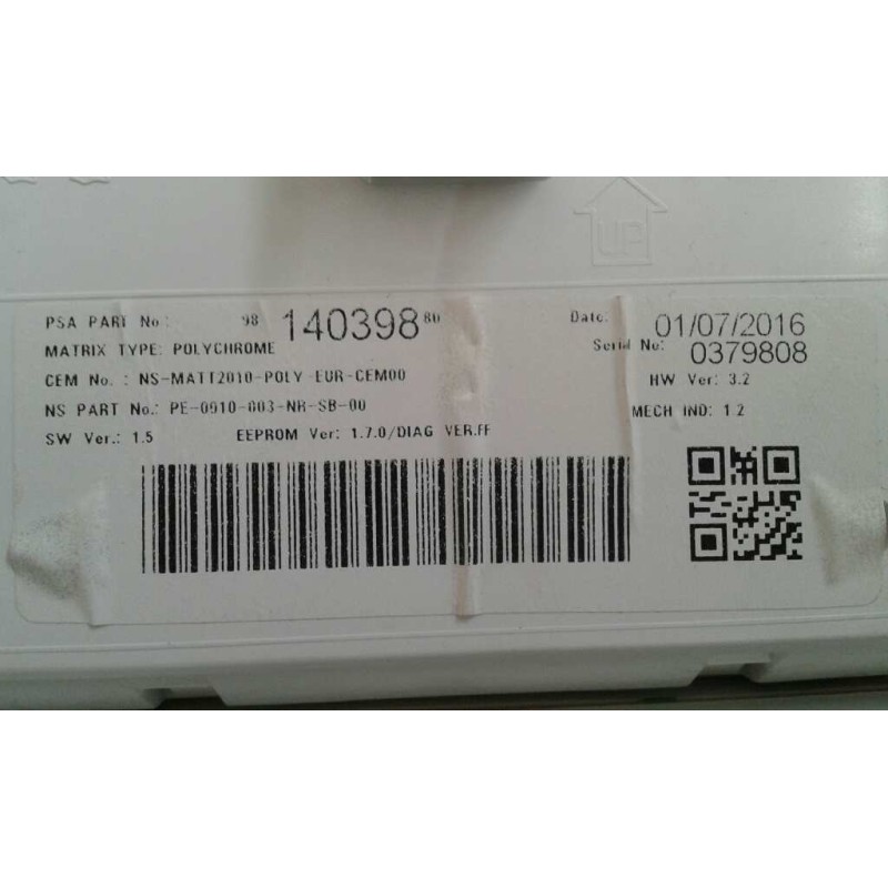 Recambio de cuadro instrumentos para peugeot 208 active referencia OEM IAM 9814696380 140398 