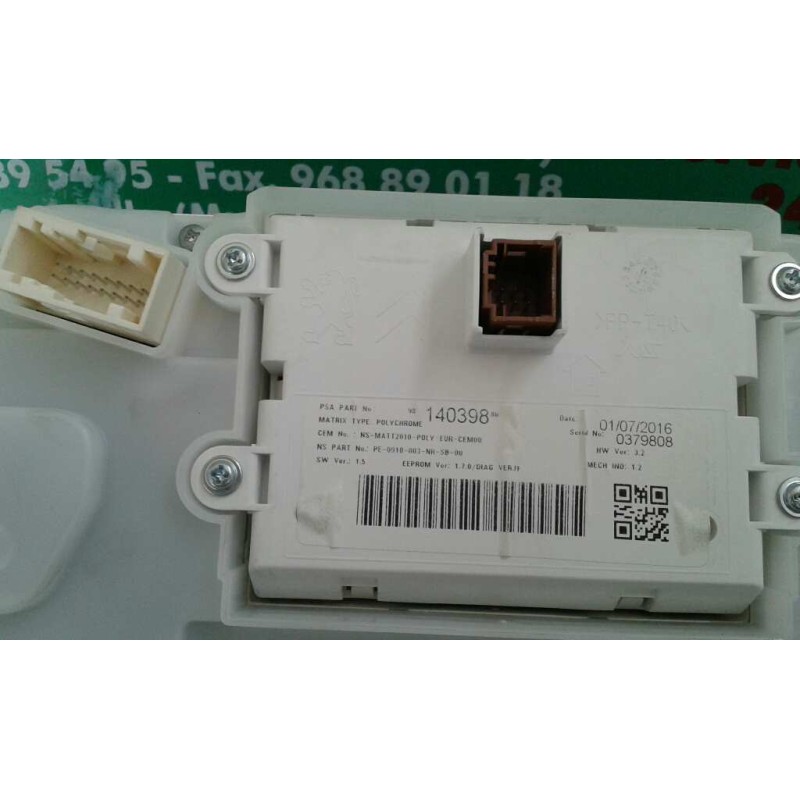 Recambio de cuadro instrumentos para peugeot 208 active referencia OEM IAM 9814696380 140398 