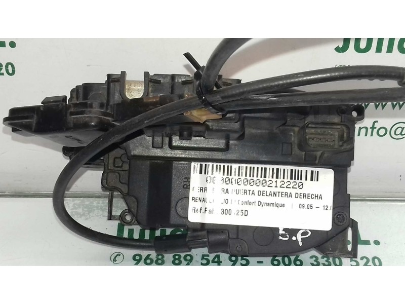 Recambio de cerradura puerta delantera derecha para renault clio iii confort dynamique referencia OEM IAM 300125D  4 PINES